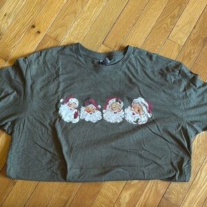 Green T-Shirt with Santa Claus Design